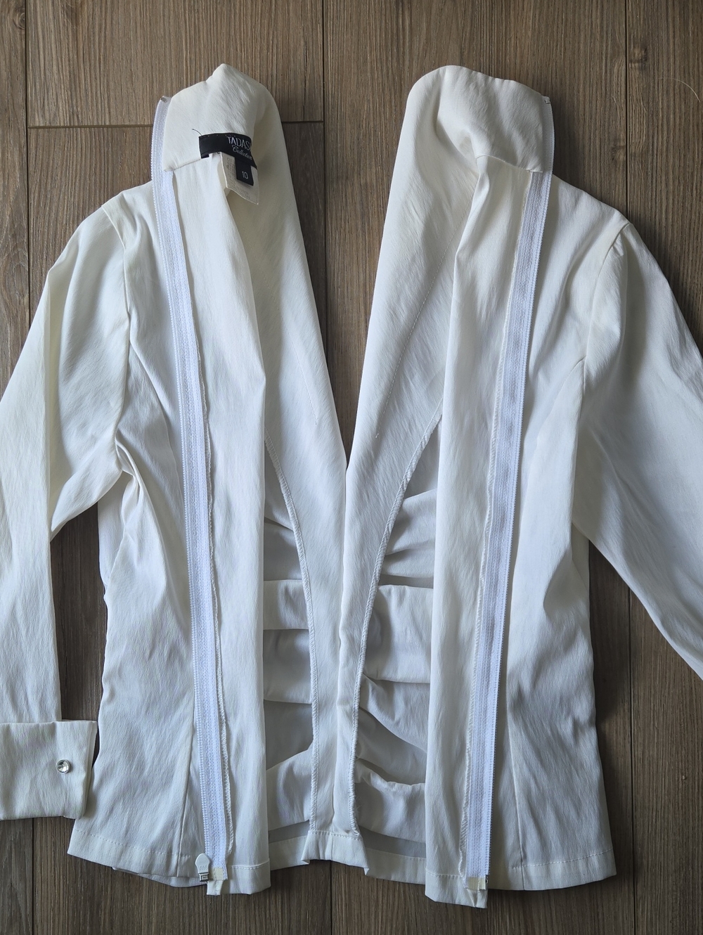 Tadashi Collection Ivory Stretch Taffeta Blouse - Picture 4 of 7
